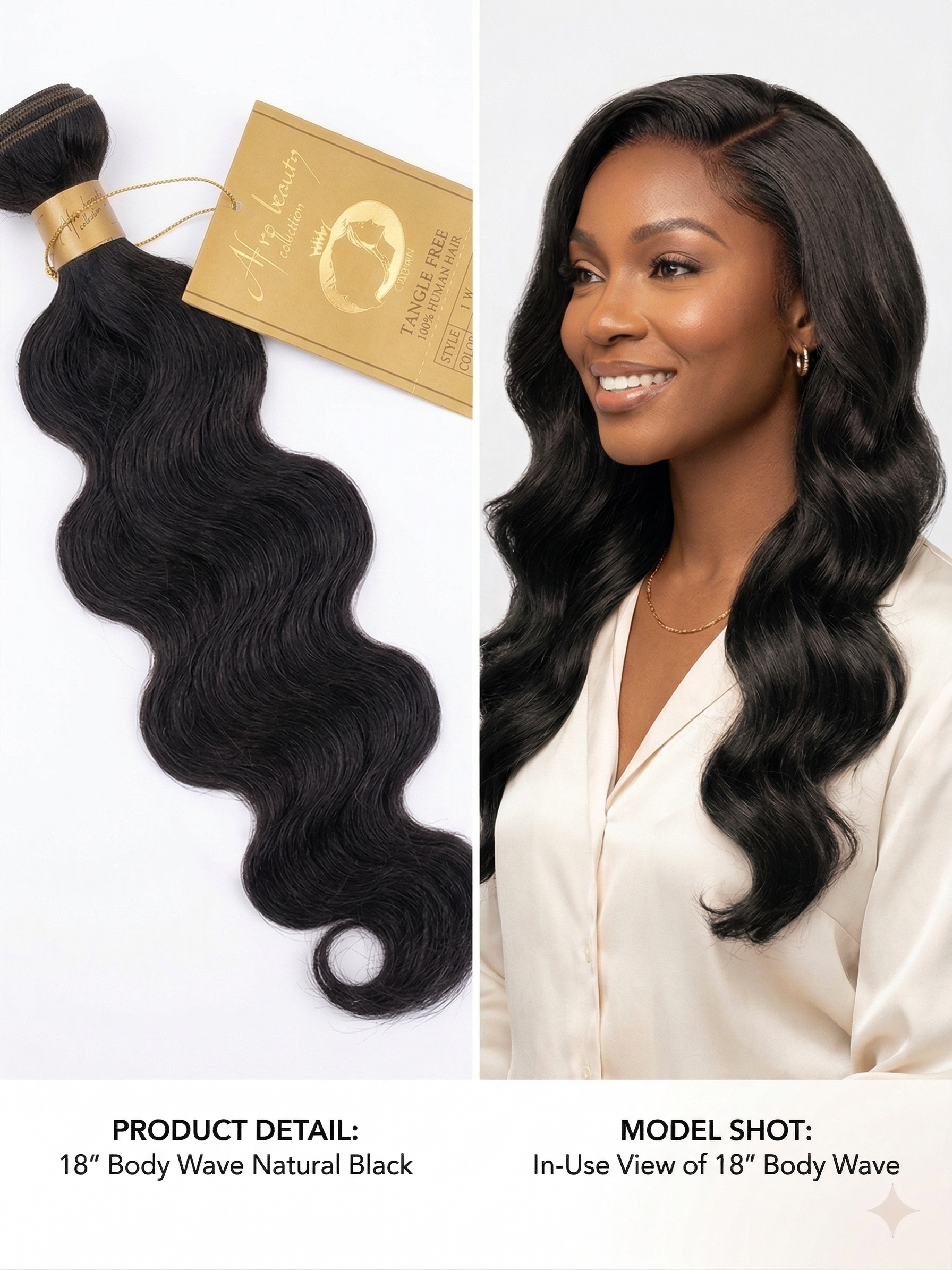 High Definition Sensational Wave 100% Human Hair, Double Weft, Quick Weave, Sew in