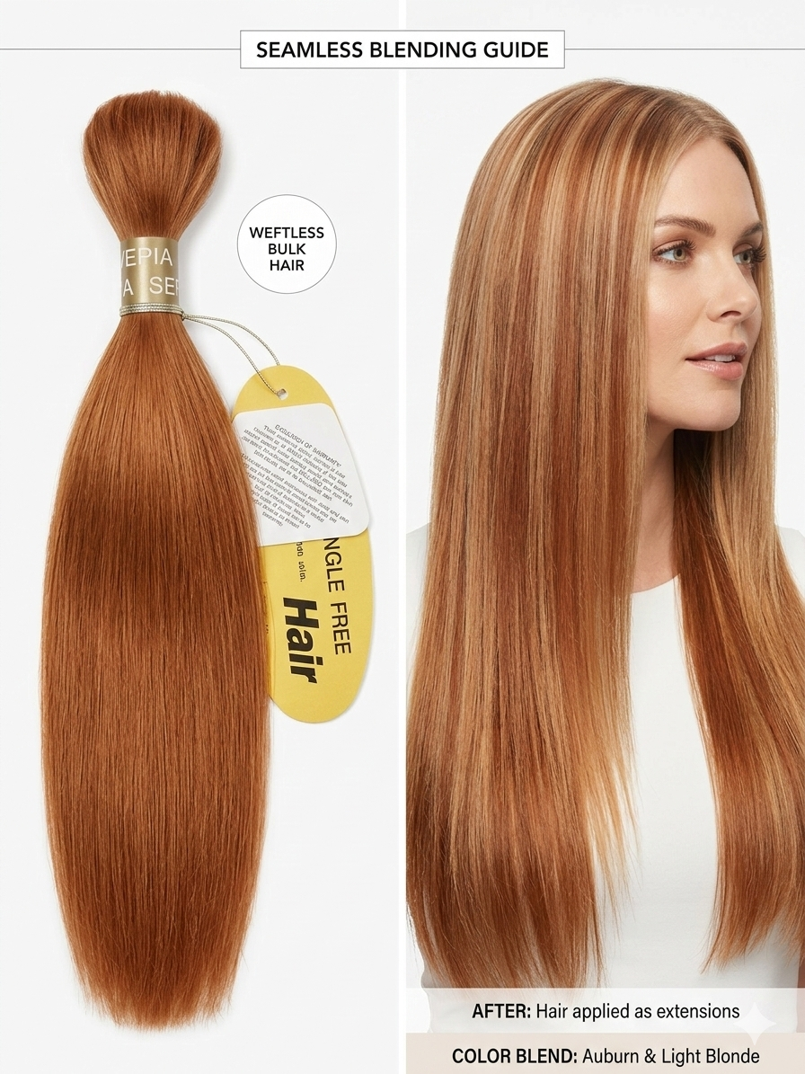 Straight Bulk Hair, 100% Human Hair, Weftless, No weft, Braiding Hair, Sew in, Leave out, Quick Weave