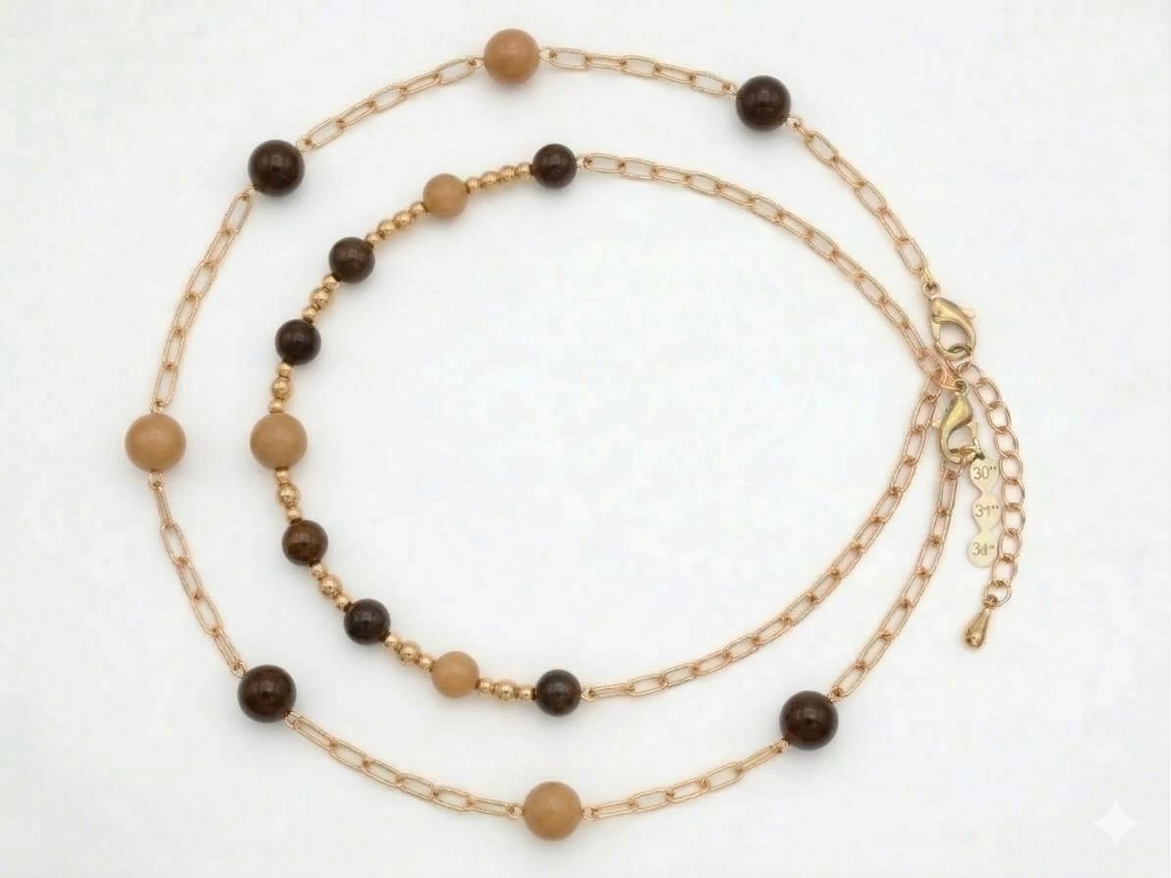 Pomina 2pcs Gold Chain with Multicolored Beads