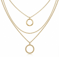 3 Pcs Pomina Long Chain with Round Pendants
