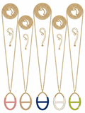 Pomina Fashion 32 inch Gold Necklace with Oval Pendant