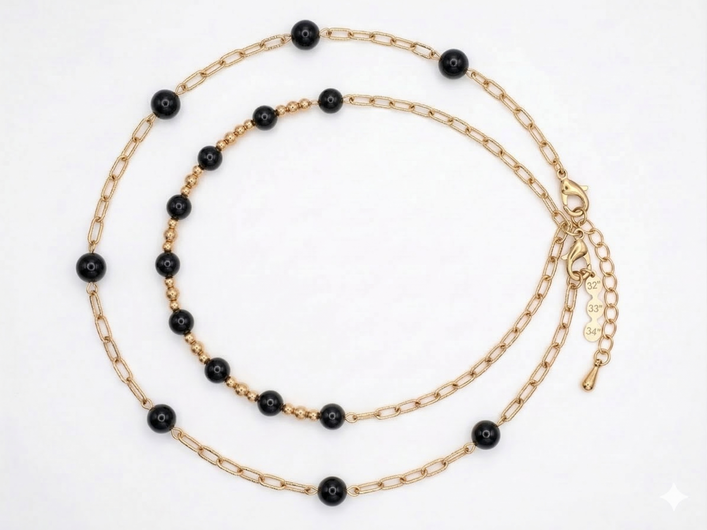 Pomina 2pcs Gold Chain with Multicolored Beads