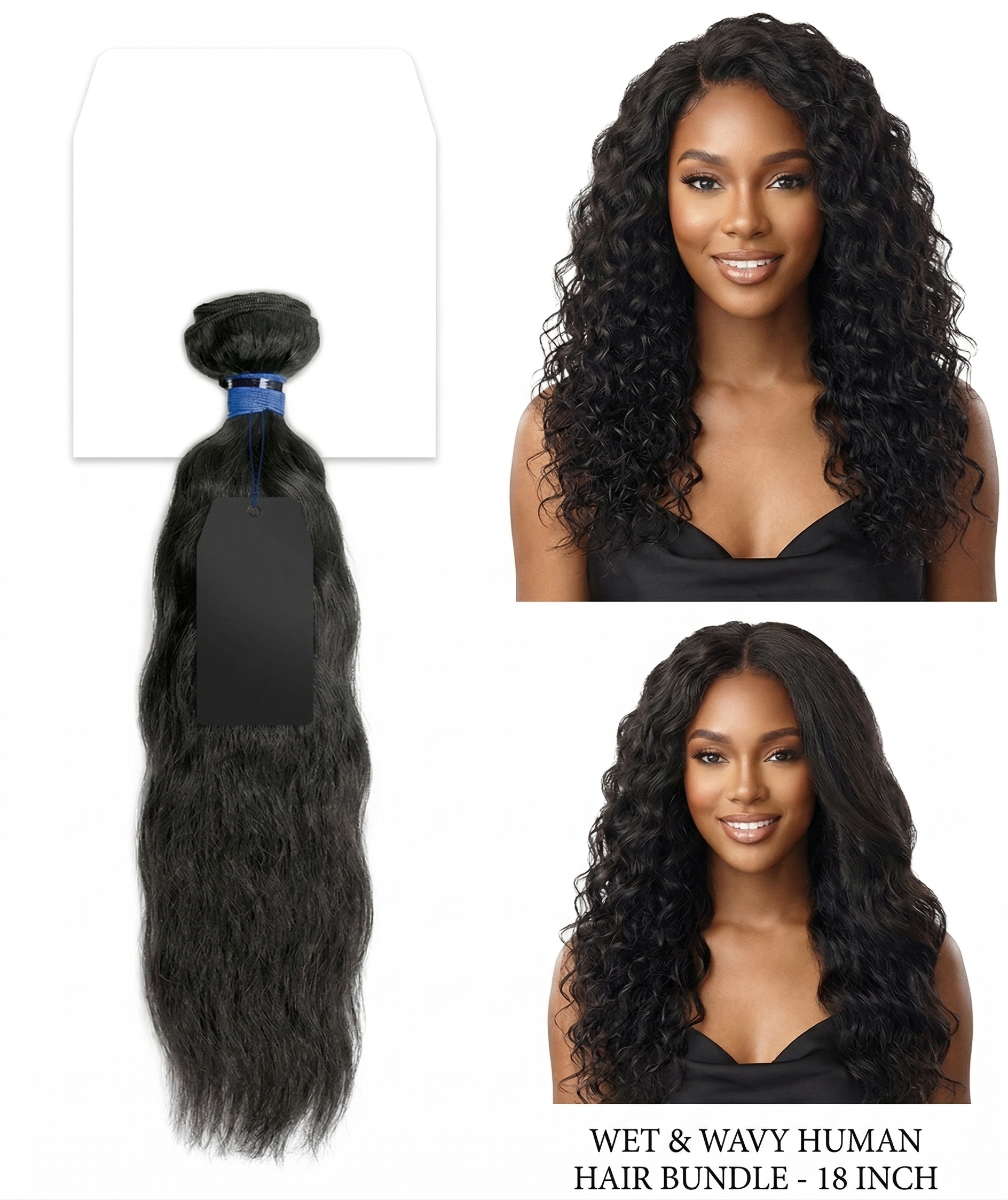 Euro Wet & Wavy 100% Human Hair Bundle, Double weft, 18 inches