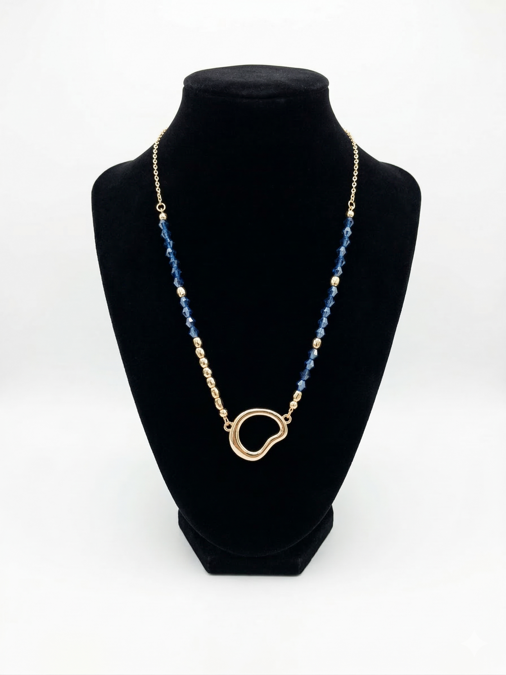 Pomina Beaded Necklace with asymmetrical shaped Pendant