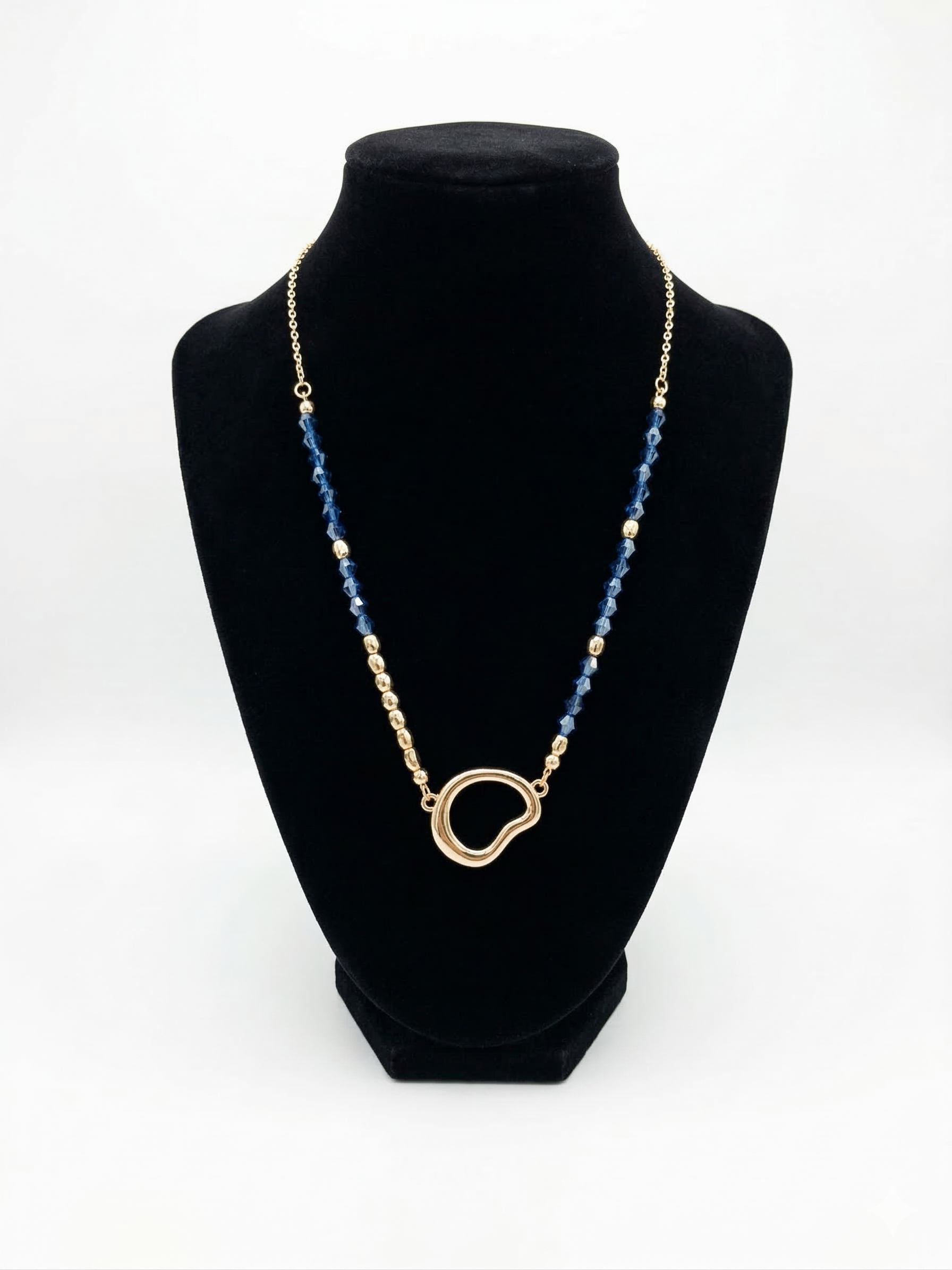 Pomina Beaded Necklace with asymmetrical shaped Pendant